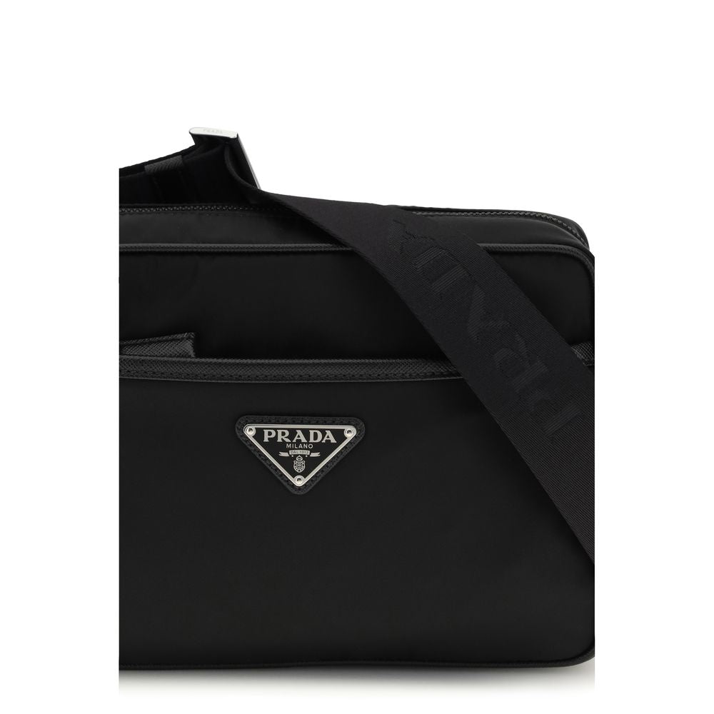 Prada Black The Re-Nylon and Saffiano Shoulder Bag