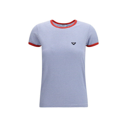 Prada Blue Cotton T-Shirt 1728,72470364320,Blue,Clothing,IT42 | L,New with tags,Prada,T-Shirts - Clothing,T-Shirts - T-Shirts - Clothing,Women