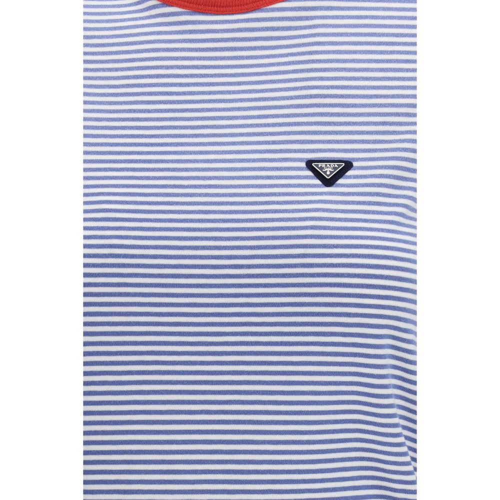 Prada Blue Cotton T-Shirt 1728,72470364320,Blue,Clothing,IT42 | L,New with tags,Prada,T-Shirts - Clothing,T-Shirts - T-Shirts - Clothing,Women