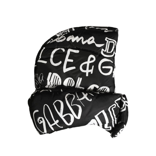 Dolce & Gabbana Black Logo Print Whole Head Wrap Capello Hat