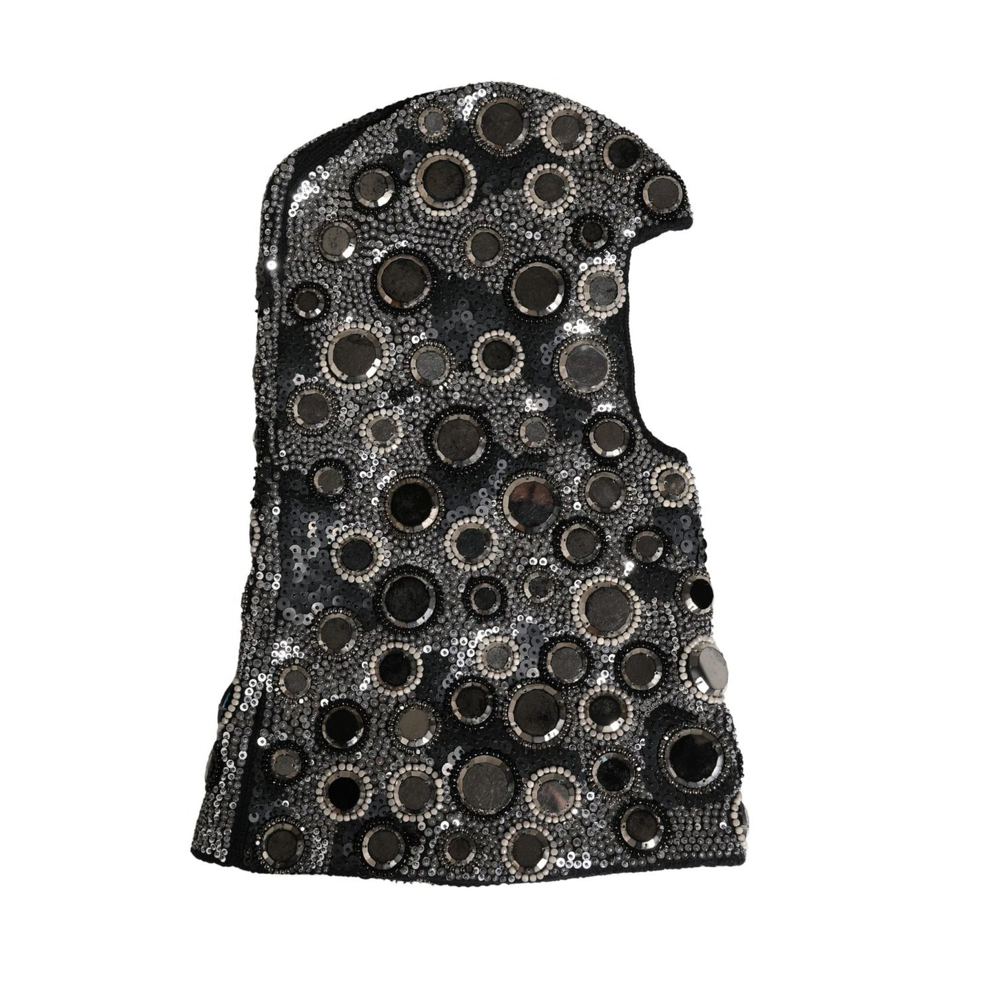 Dolce & Gabbana Black Wool Crystal Embellished Balaclava Hat