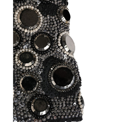 Dolce & Gabbana Black Wool Crystal Embellished Balaclava Hat