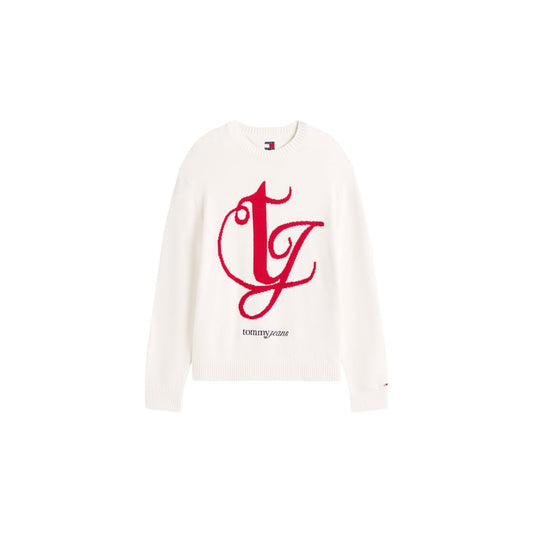 Tommy Hilfiger Jeans Cream Recycled Cotton Sweatshirt