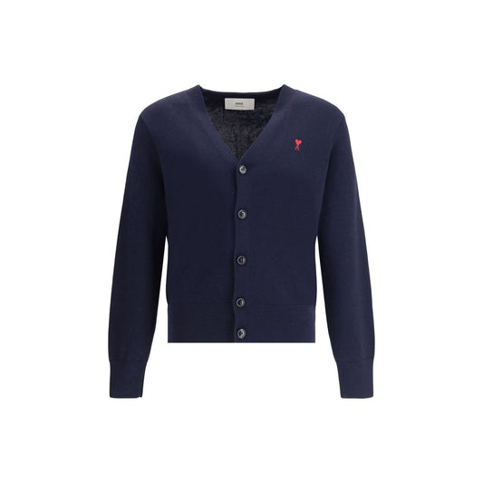 Ami Paris Blue Wool Oves Aries Cardigan
