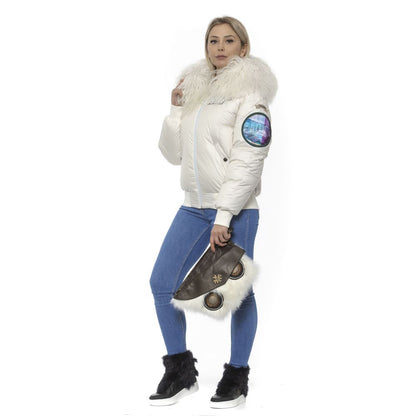 Mr&Mrs Italy White Polyester Women Bomber Jacket