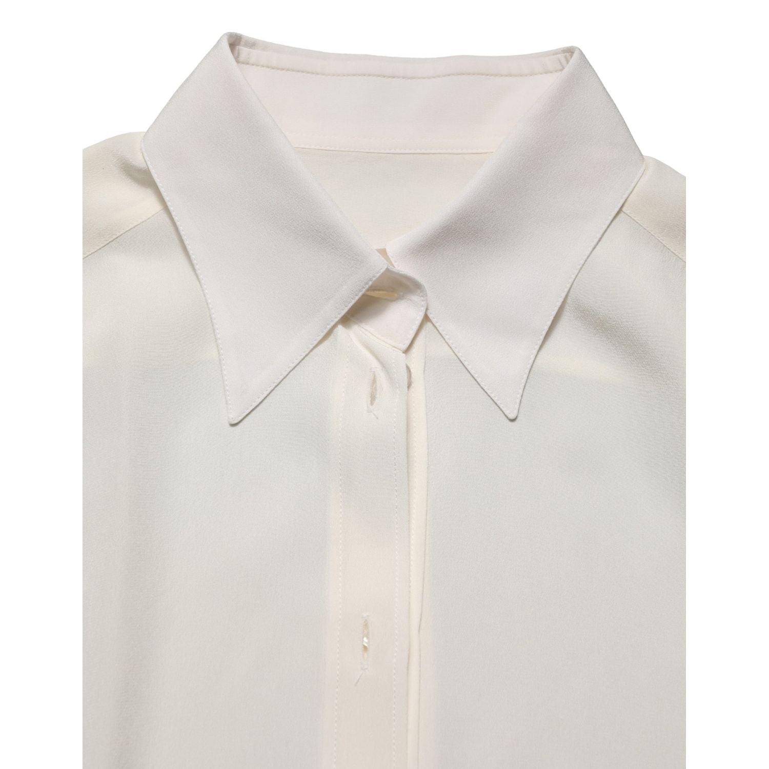 Dolce & Gabbana Off White Collared Long Sleeves Blouse Top