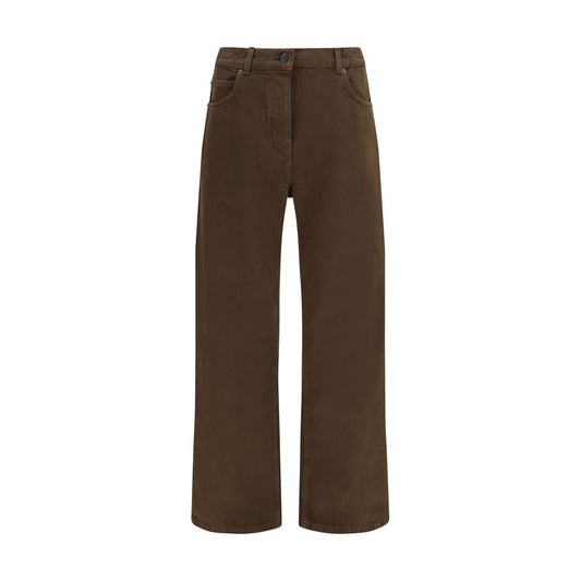 The Row Brown Cotton Straight-Leg Jeans