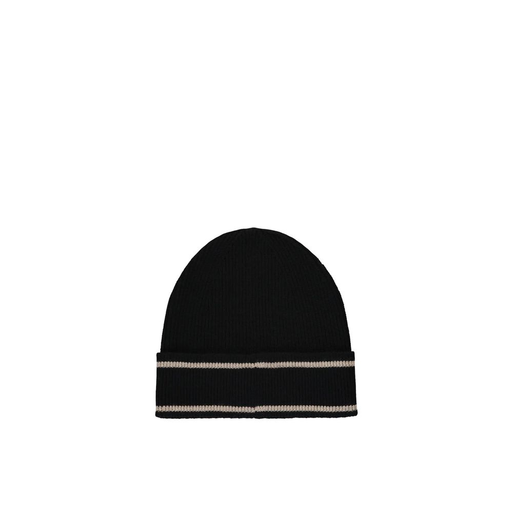 Balmain Black Merino Wool Beanie