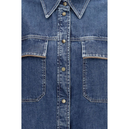 Brunello Cucinelli Blue Denim Shirt