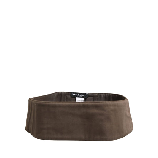 Dolce & Gabbana Brown Viscose Wide Belt Waist Cummerband Men
