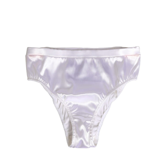 Dolce & Gabbana White Silk Satin Lingerie Panty Brief Underwear