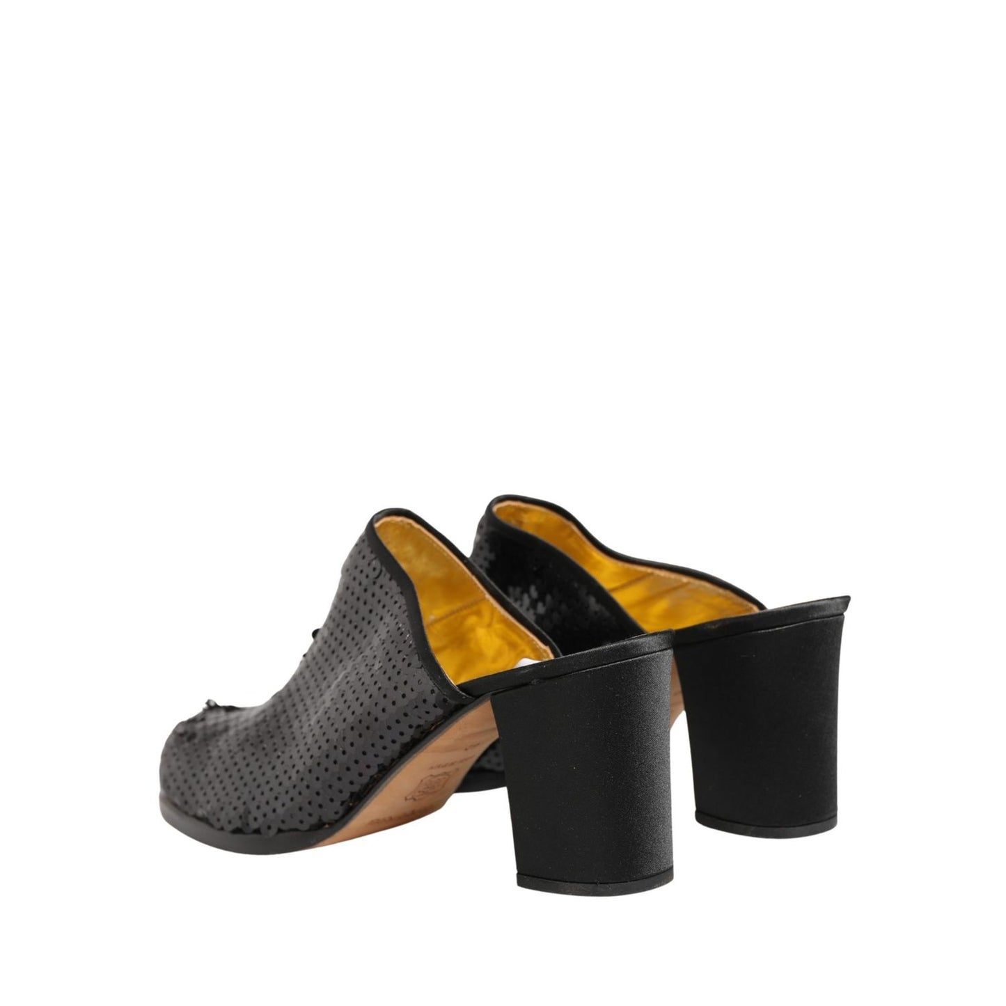 Dolce & Gabbana Black Sequined Mules Shoes