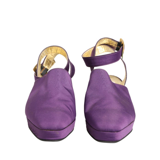 Dolce & Gabbana Purple Suede Sandals Shoes