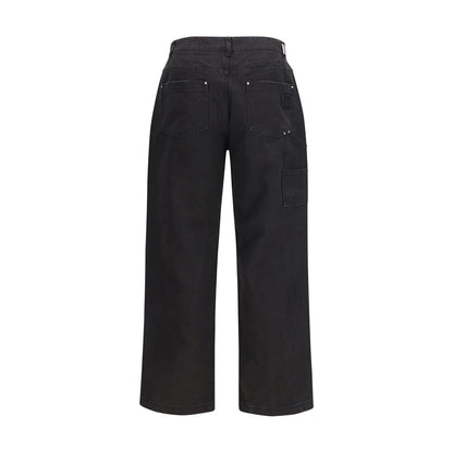 Represent Black Cotton Casual Pants