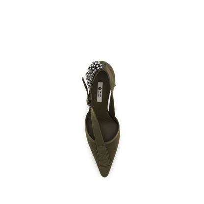 Prada Bicolor Cotton High Heel Pumps