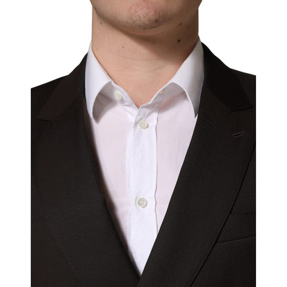 Dolce & Gabbana Dark Violet Wool Double Breasted Suit Jacket