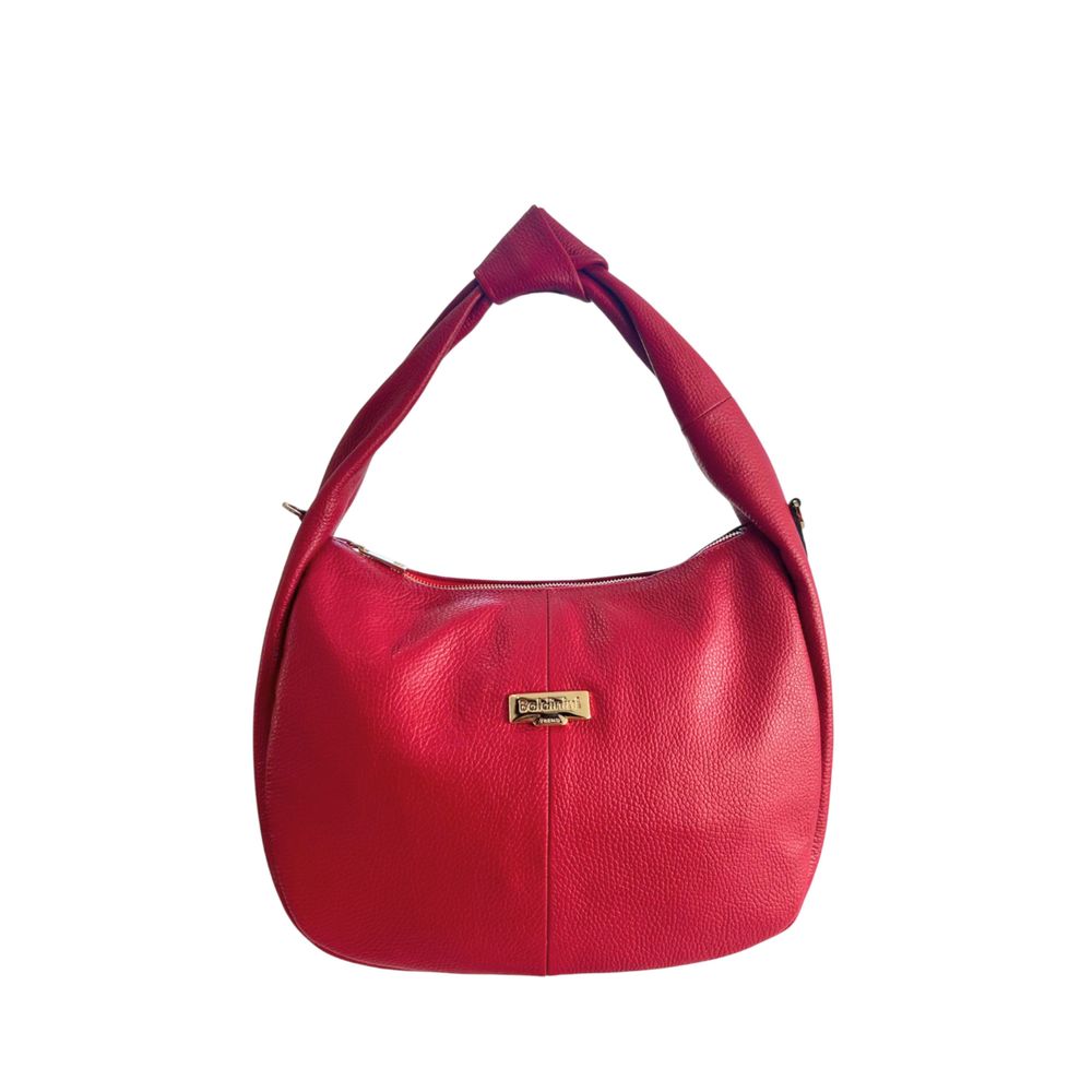Baldinini Trend Red Leather Women Shoulder Bag