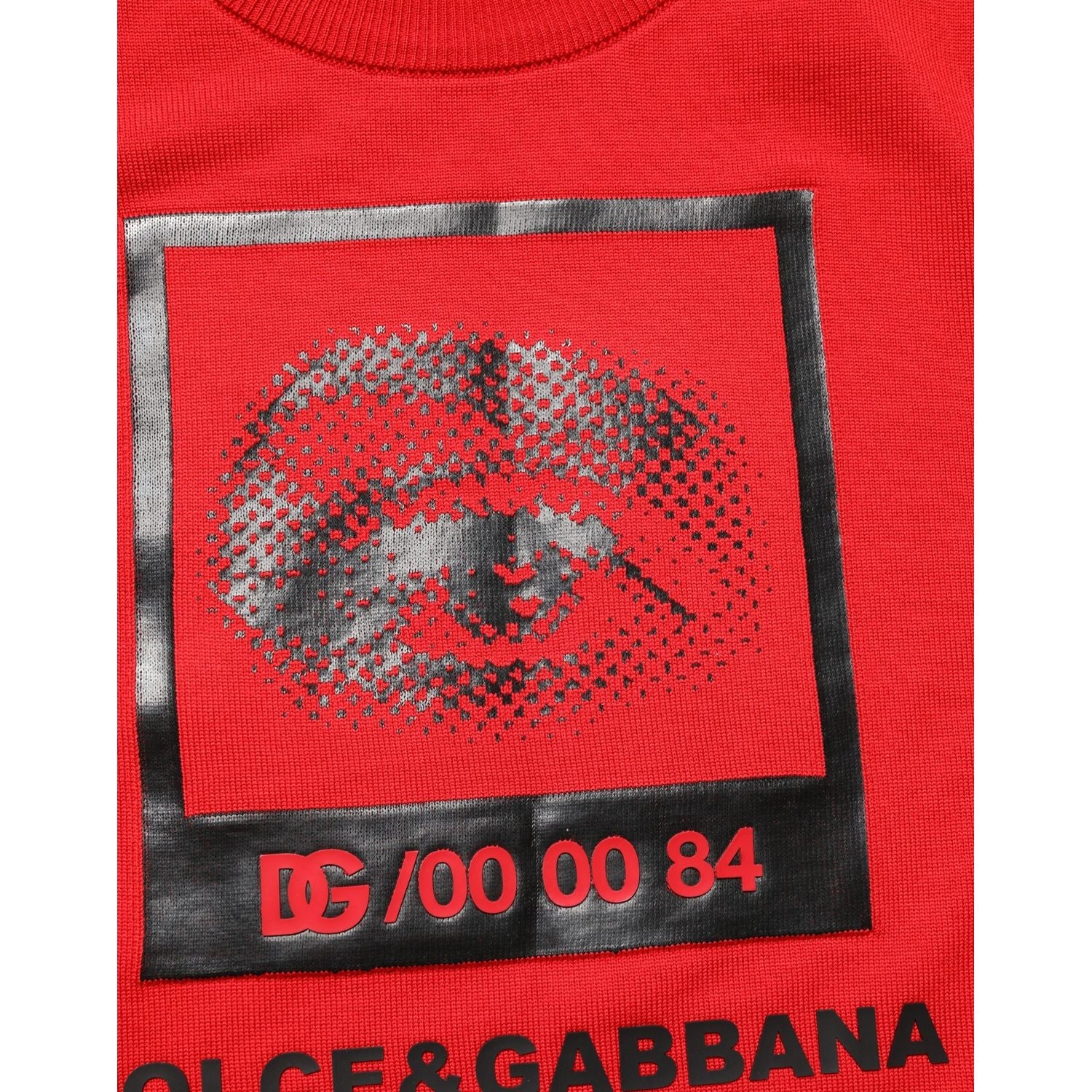 Dolce & Gabbana Red Eye Print Crew Neck Pullover Sweater