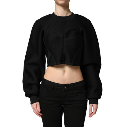 Philosophy Black Cropped ZipperBack Sweatshirt Sweater