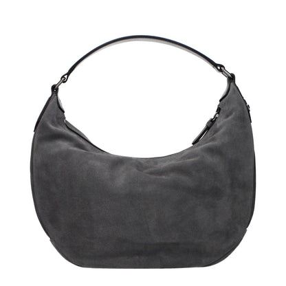 Jimmy Choo Gray Leather Shoulder Bag