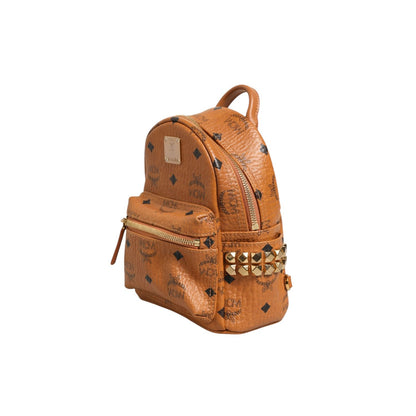 MCM Stark Mini Backpack in Visetos Cognac
