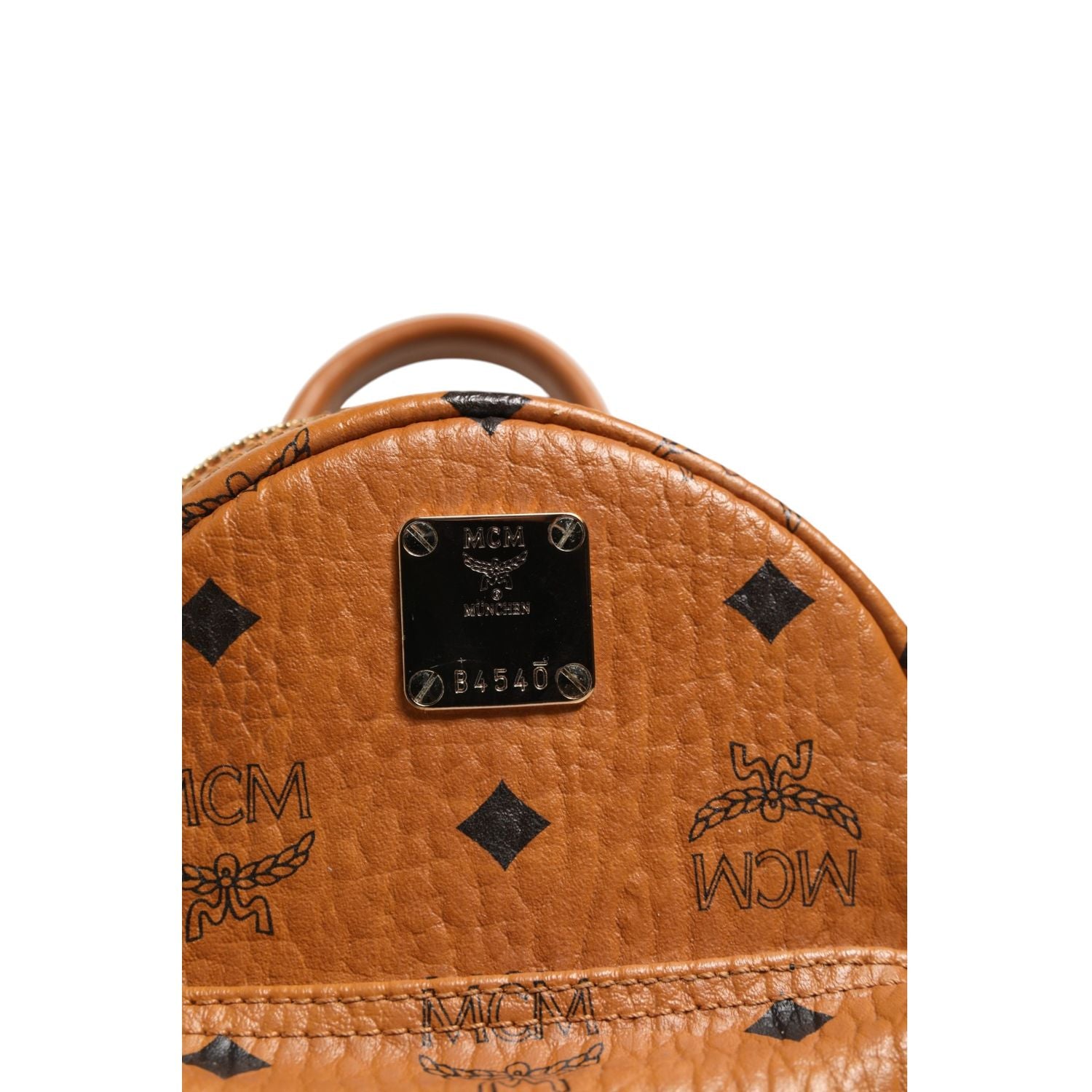 MCM Stark Mini Backpack in Visetos Cognac