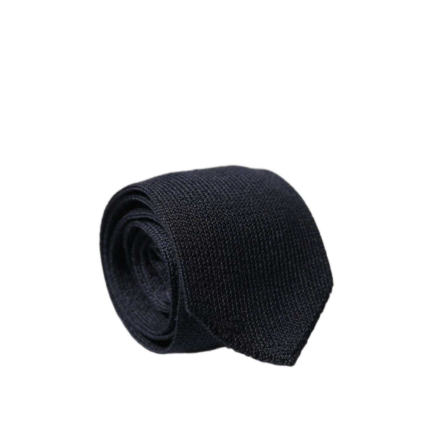 Dolce & Gabbana Dark Blue Solid 100% Silk Adjustable Men Necktie Tie