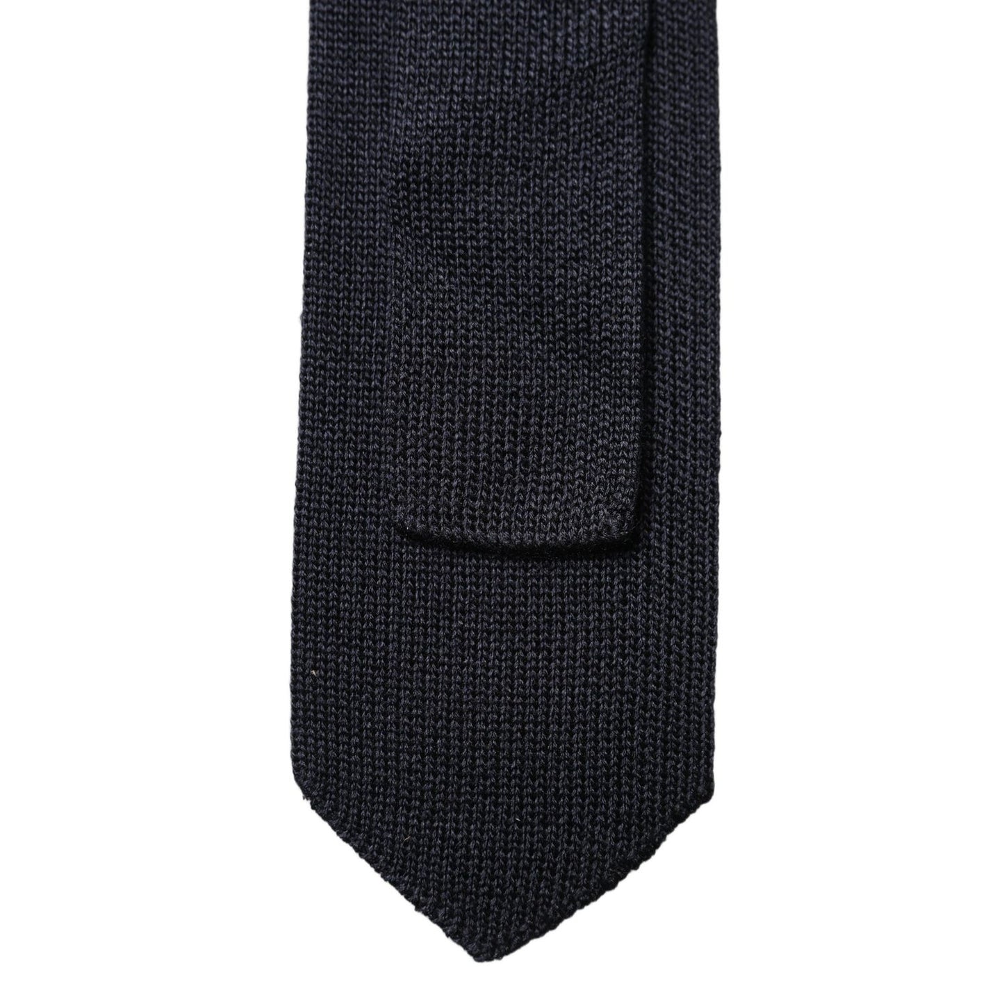 Dolce & Gabbana Dark Blue Solid 100% Silk Adjustable Men Necktie Tie