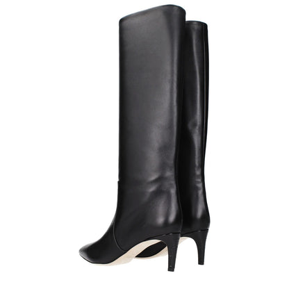 Paris Texas Black Leather Ankle Boots