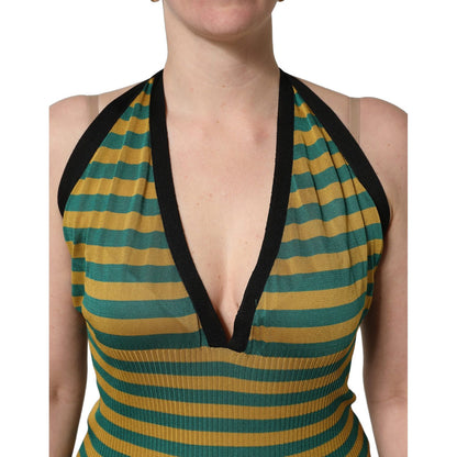 Dolce & Gabbana Multicolor Stripes Wool Knit Halter Tank Top