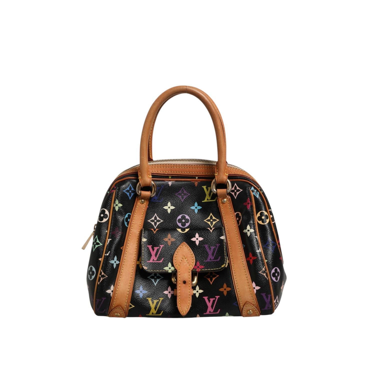 Louis Vuitton Black Monogram Multicolor Canvas Priscilla Handbag