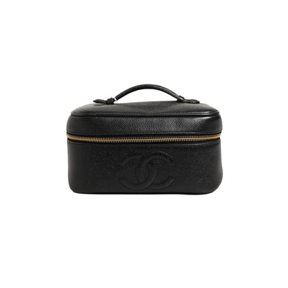 Chanel Black and gold makeup bag