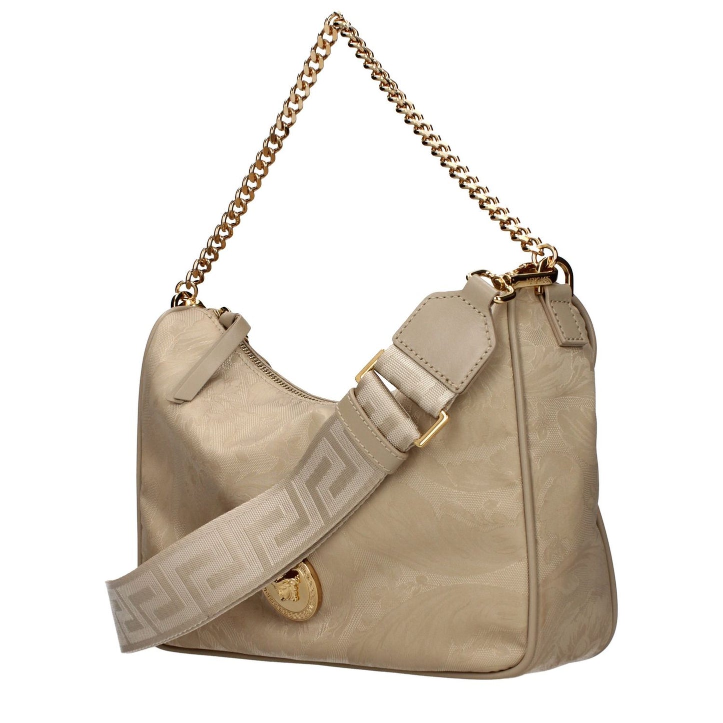 Versace Beige Fabric Handbag
