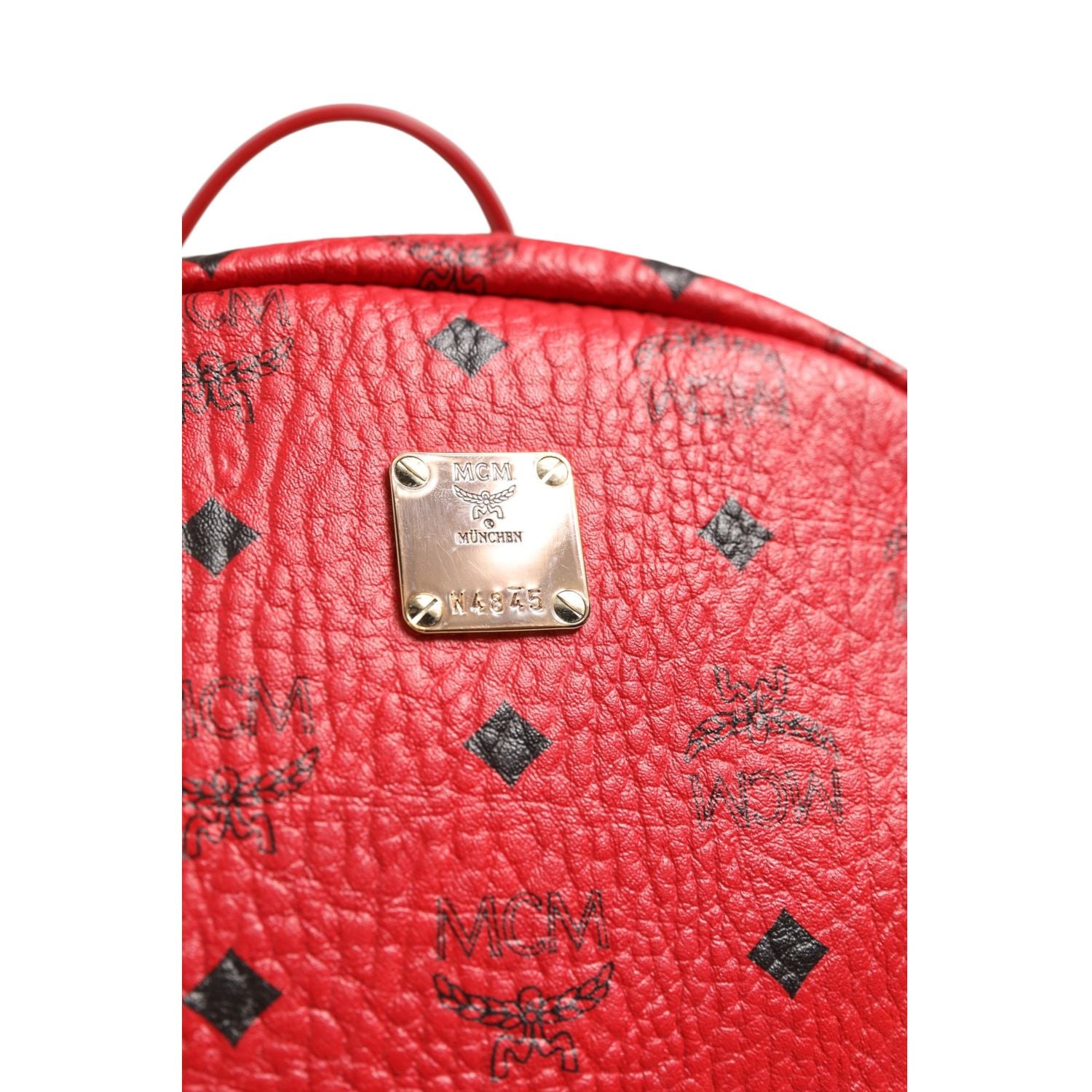MCM Medium Stark Studded Visetos Backpack - Red