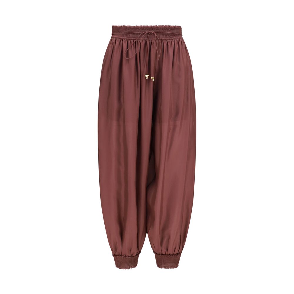 Zimmermann Bordeaux Silk Casual Pants