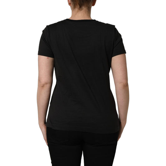Dolce & Gabbana Black Tropical Jungle Round Neck T-shirt