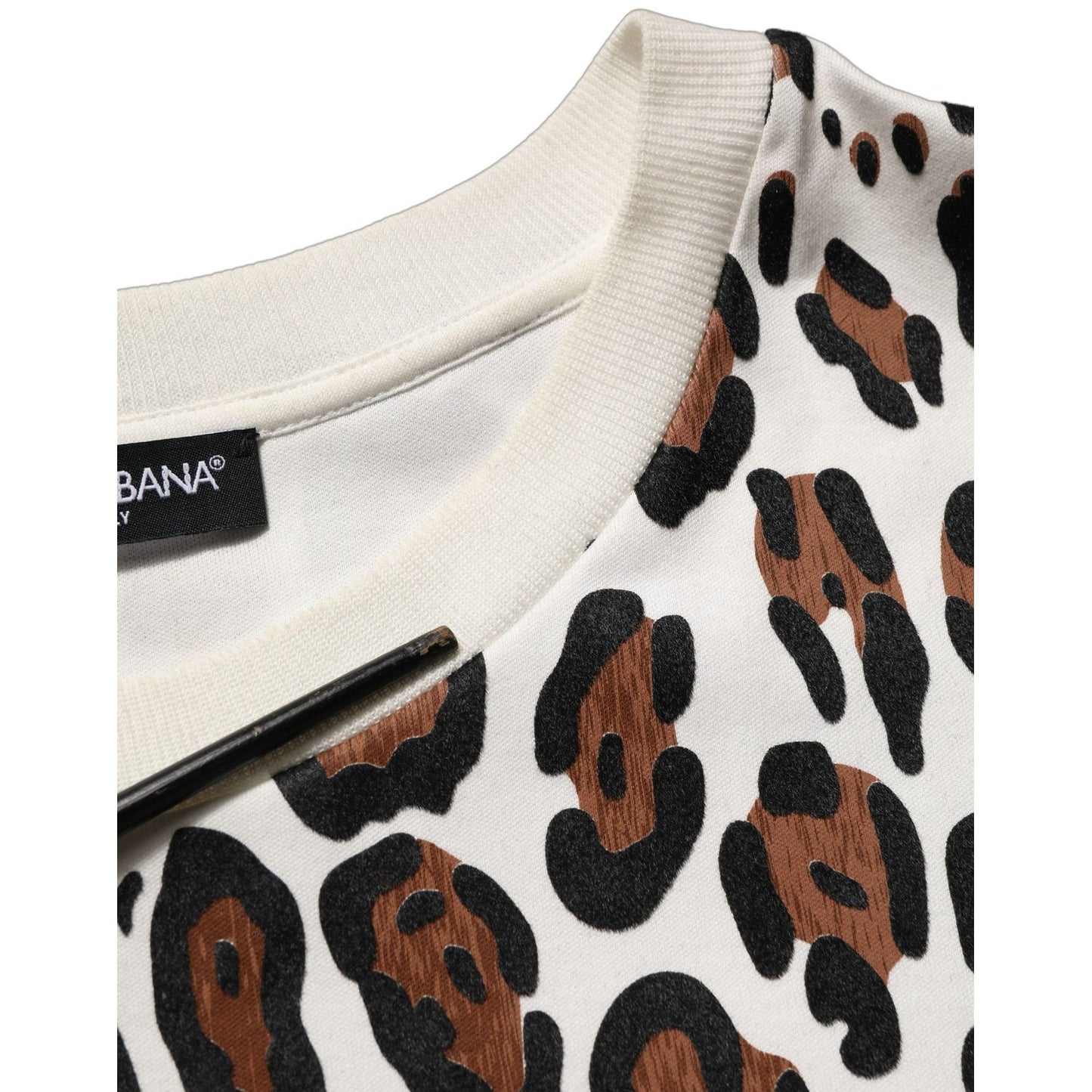 Dolce & Gabbana Multicolor Leopard Print Crew Neck T-shirt