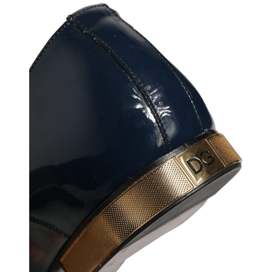 Dolce & Gabbana Blue Embellished Men Derby Dress Formal Shoes
