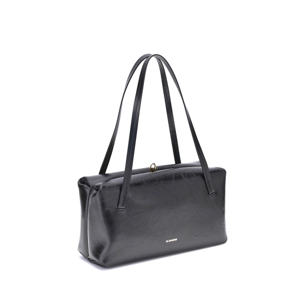 Jil Sander Black Calf Leather Bos Taurus Shoulder Bag