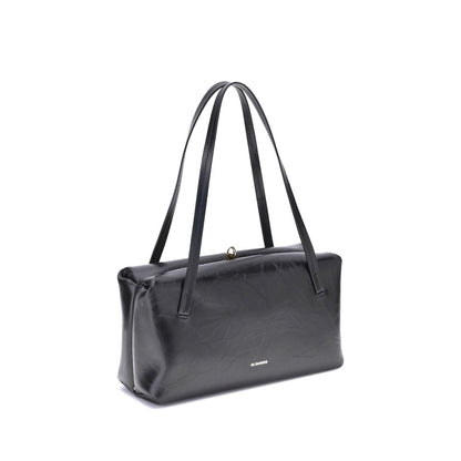Jil Sander Black Calf Leather Bos Taurus Shoulder Bag
