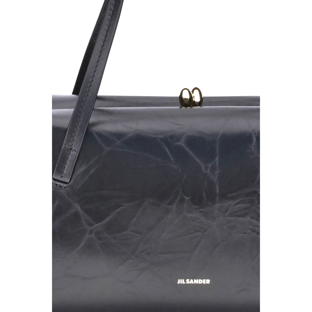 Jil Sander Black Calf Leather Bos Taurus Shoulder Bag