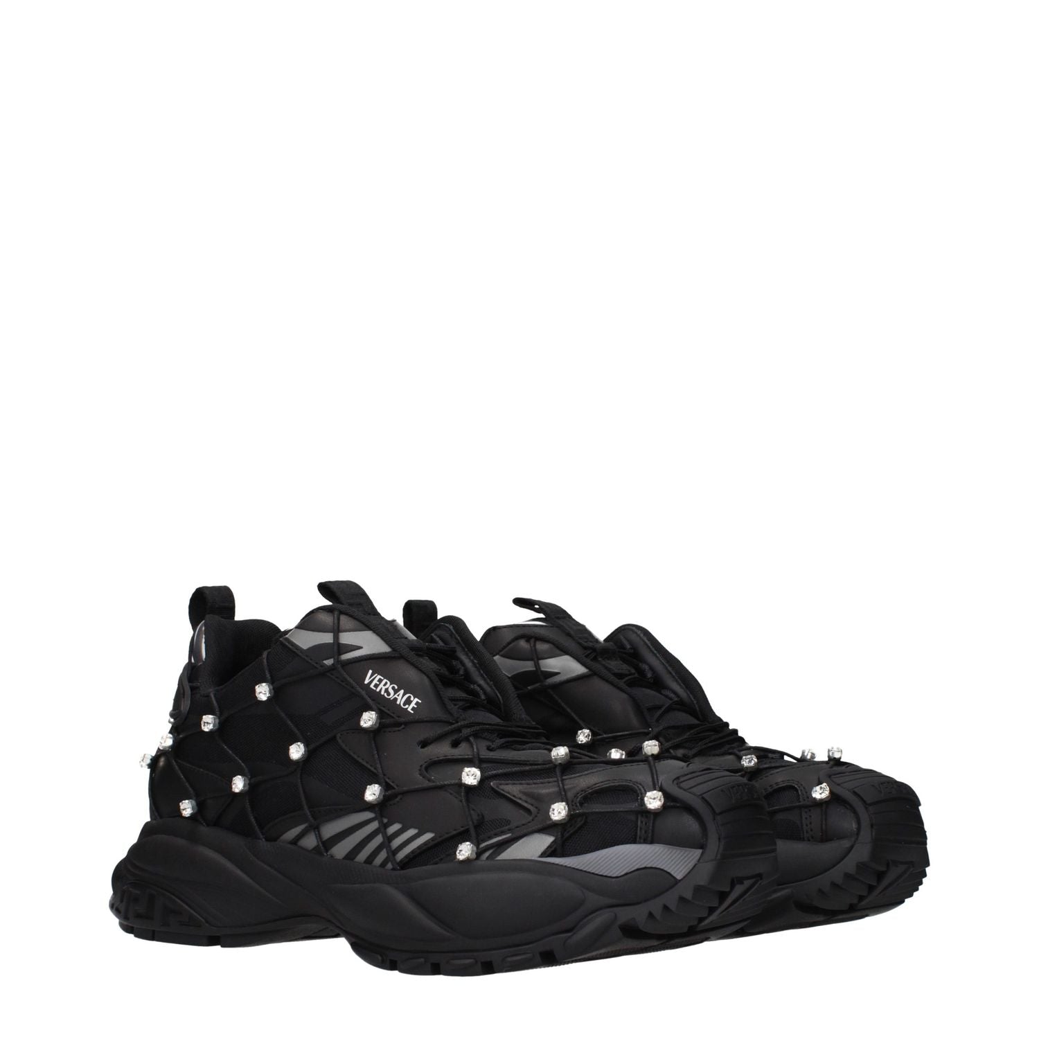 Versace Black Fabric Sneakers