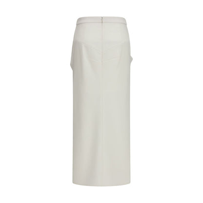 Givenchy White Wool Oves Aries Long Skirt