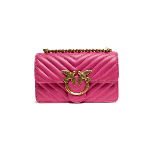 PINKO Pink Leather Love One Mini Shoulder Bag