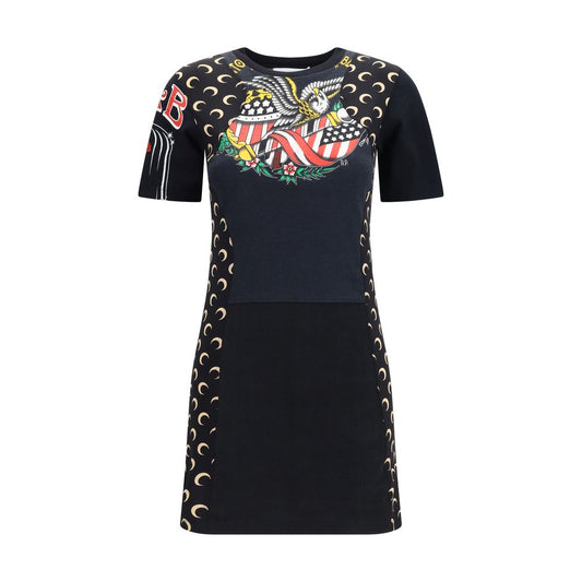 Marine Serre Black Cotton Casual Dress