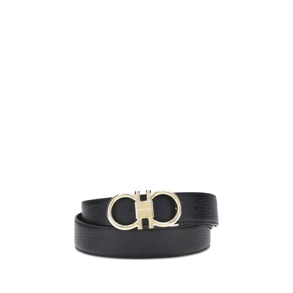 Ferragamo Black Calf Leather Bos Taurus Belt