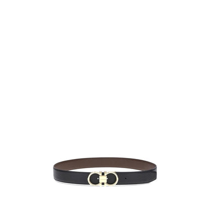 Ferragamo Black Calf Leather Bos Taurus Belt