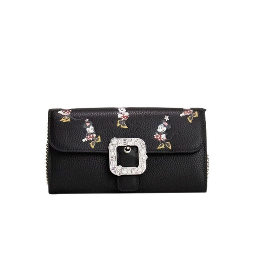 Kate Spade X Disney Black Leather Minnie Mouse Wallet Crossbody Bag