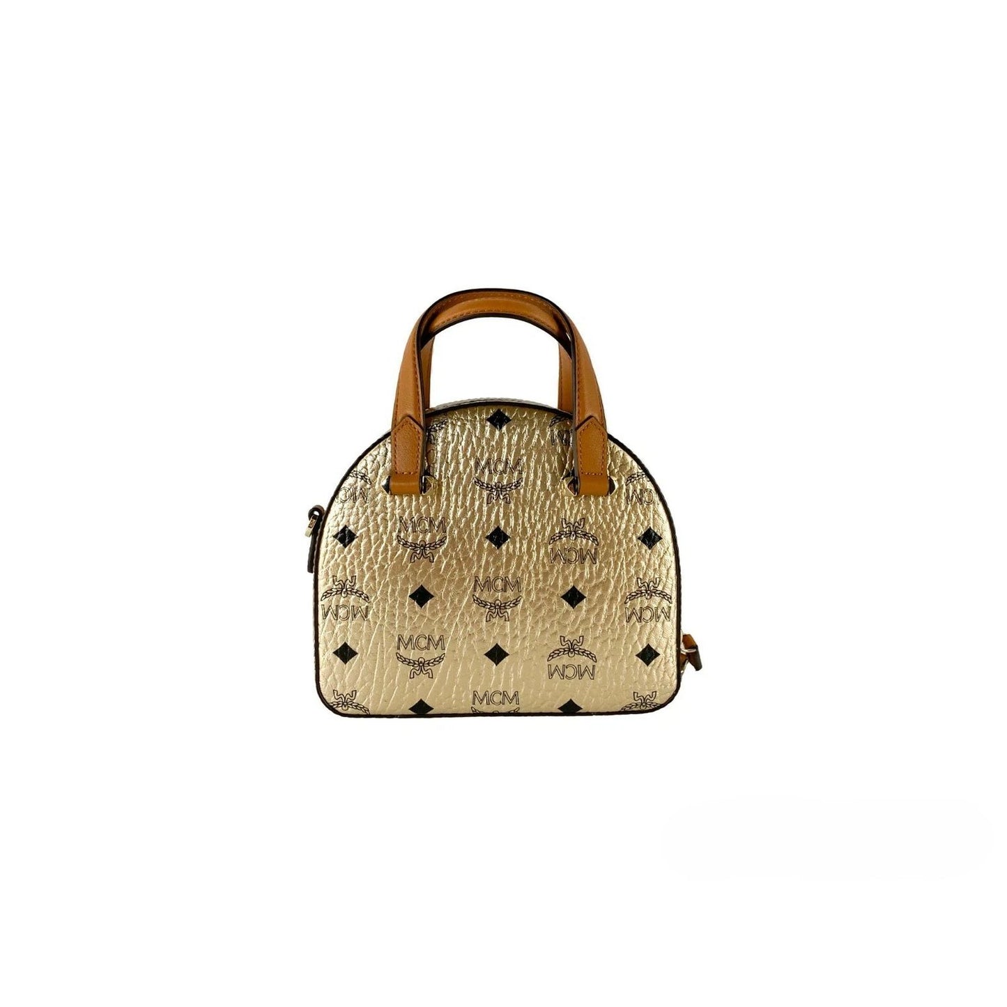 MCM Half Moon Mini Round Top Tote Crossbody Bag