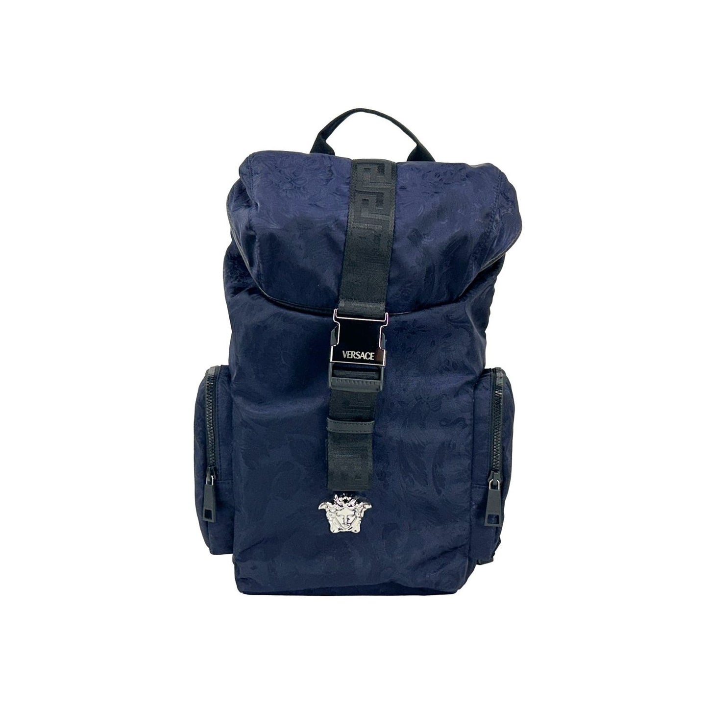 Versace Medusa Nylon Buckle Drawstring Backpack Bag